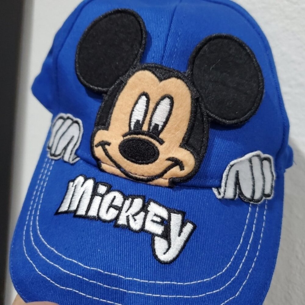 Disney Mickey Mouse Peek A Boo Ears Adjustable Hat Cap One Size Boys Girls